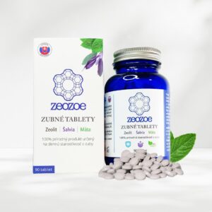 ZEOZOE zubné tablety, zeolit, mäta, šalvia