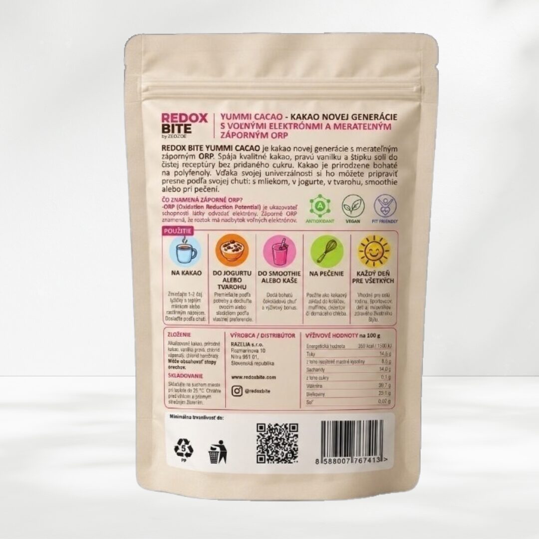 Redox Bite by ZEOZOE Yummi Cacao vanilka s voľnými elektrónmi